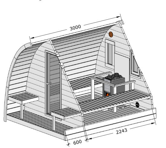Cone 300 Buitensauna - Finesse Wellness BV