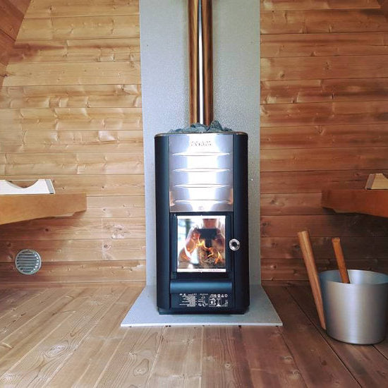 Svelvik Log Sauna: Compacte Finse Sauna met Panoramavenster - Finesse Wellness BV