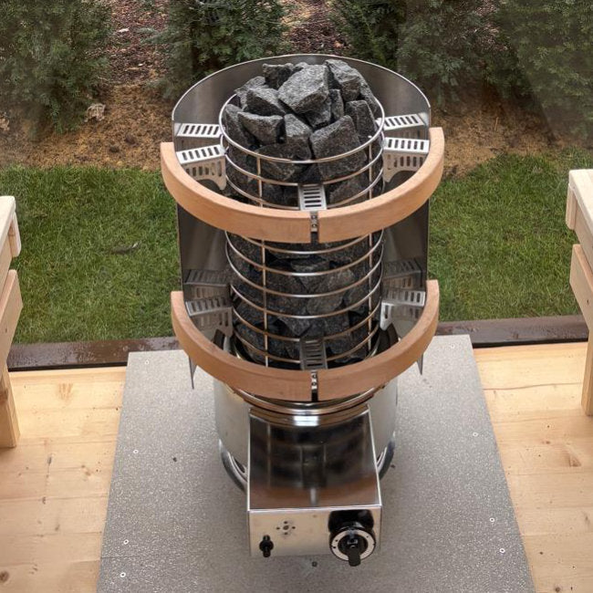 FinSteam Aurora 12-rings: Een Design-Icoon onder de Gasgestookte Saunakachels - Finesse Wellness BV