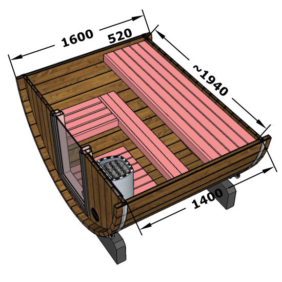 Petite 150 Buitensauna - Finesse Wellness BV