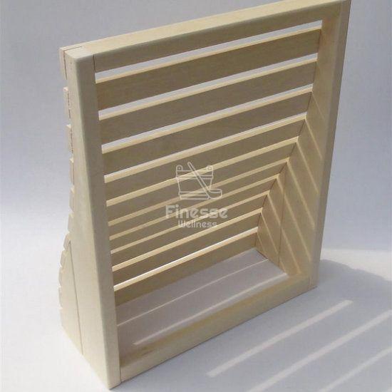 Ergonomische sauna rugsteun van Abachi hout - Finesse Wellness BV