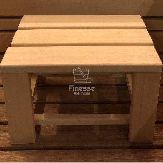 Saunakrukje met rechte staanders van Abachi hout - Finesse Wellness BV