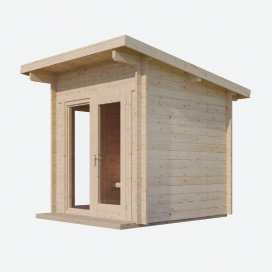 Svelvik Log Sauna: Compacte Finse Sauna met Panoramavenster - Finesse Wellness BV