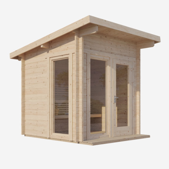Svelvik Log Sauna: Compacte Finse Sauna met Panoramavenster - Finesse Wellness BV