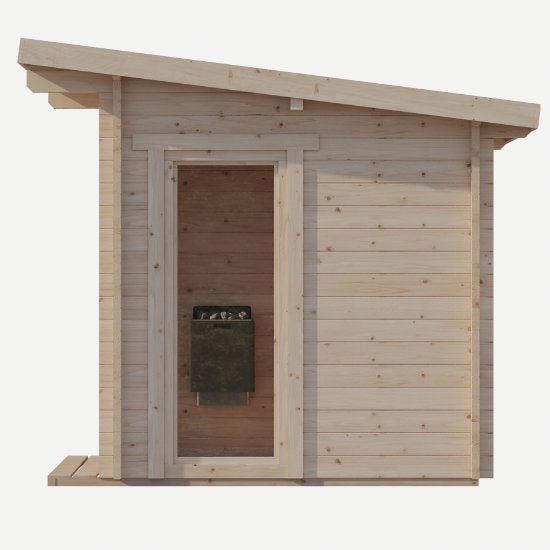 Svelvik Log Sauna: Compacte Finse Sauna met Panoramavenster - Finesse Wellness BV
