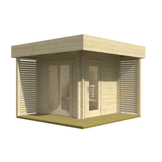 Vinstra Log Sauna: Sfeervolle Finse Sauna met Overkapping - Finesse Wellness BV