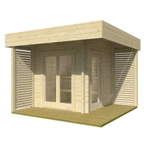 Vinstra Log Sauna: Sfeervolle Finse Sauna met Overkapping - Finesse Wellness BV