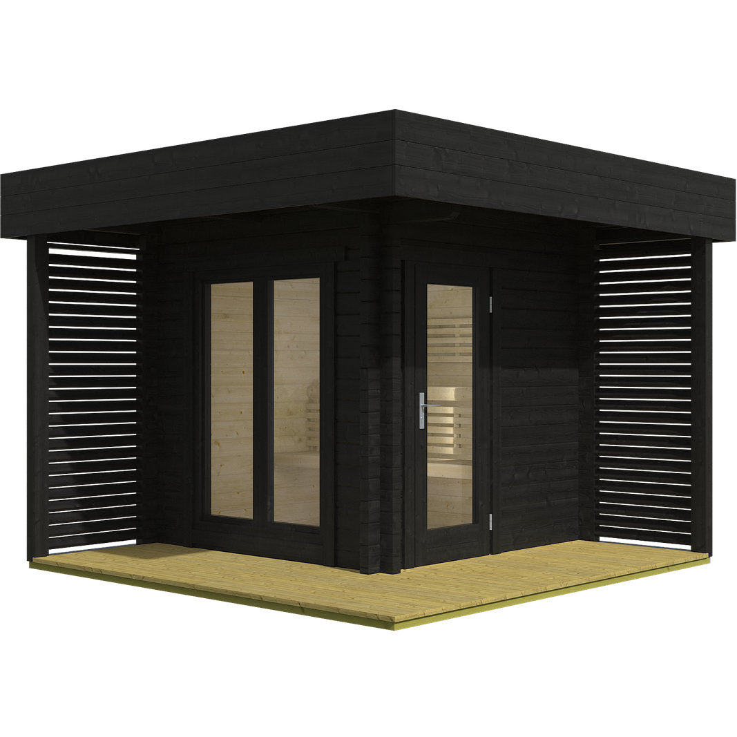 Vinstra Log Sauna: Sfeervolle Finse Sauna met Overkapping - Finesse Wellness BV