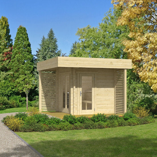 Vinstra Log Sauna: Sfeervolle Finse Sauna met Overkapping - Finesse Wellness BV