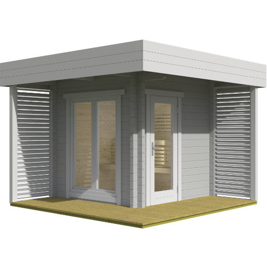 Vinstra Log Sauna: Sfeervolle Finse Sauna met Overkapping - Finesse Wellness BV