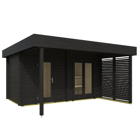 Alta Log Sauna: Finse Sauna met Overkapping - Finesse Wellness BV