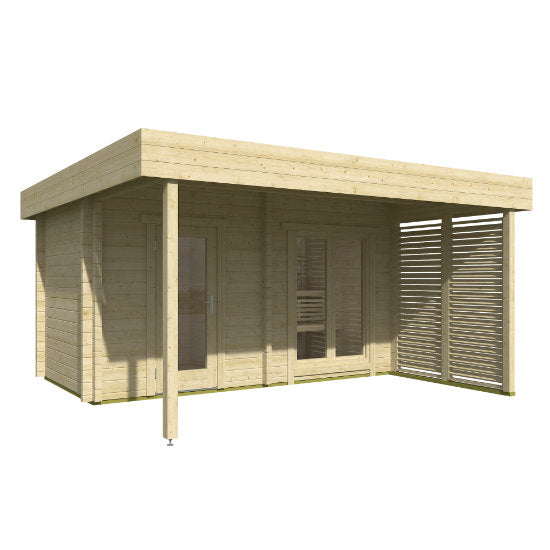 Alta Log Sauna: Finse Sauna met Overkapping - Finesse Wellness BV