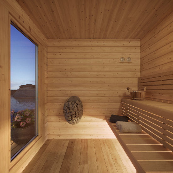 Alta Log Sauna: Finse Sauna met Overkapping - Finesse Wellness BV