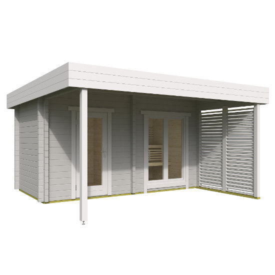 Alta Log Sauna: Finse Sauna met Overkapping - Finesse Wellness BV