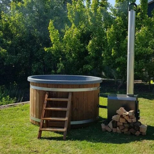 Houtgestookt Hottub FS Vantaa 4-6p met externe kachel - Finesse Wellness BV