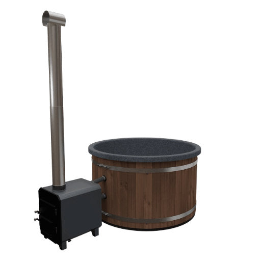 Houtgestookt Hottub FS Vantaa 4-6p met externe kachel - Finesse Wellness BV
